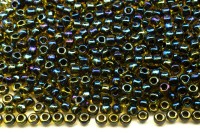 Бисер японский TOHO круглый 11/0 #0244 светлый топаз/черный радужный, окрашенный изнутри, 10 грамм