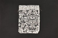 Сумочка из органзы подарочная около 13х18см, цвет серебро с рисунком, 36-020, 1шт