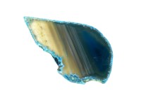 Срез Агата природного, оттенок темно-синий, 78х44х4,5мм, отверстие 2мм, 37-434, 1шт