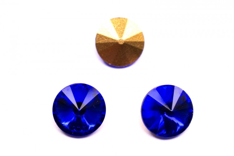 Риволи Matubo 12mm Czech Glass, цвет RV012 Sapphire, 12-RV012, 1шт Риволи Matubo 12mm Czech Glass, цвет RV012 Sapphire, 12-RV012, 1шт