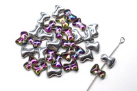 Бусины Tee beads 2х8мм, отверстие 0,5мм, цвет 00030/29436 разноцветный перелив, 730-018, 10г (около 50шт)