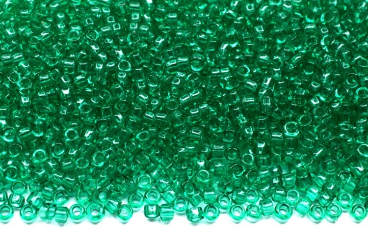Бисер японский TOHO круглый 15/0 #0072 зеленое стекло, прозрачный, 10 грамм Бисер японский TOHO круглый 15/0 #0072 зеленое стекло, прозрачный, 10 грамм
