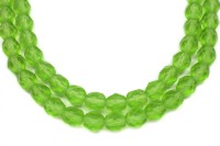 Бусины граненые Firepolish 6мм, отверстие 1мм, цвет М5001 светлый зеленый матовый прозрачный, 715-025, 1 нить (около 25шт)