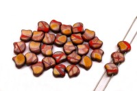 Бусины GINKO 7,5х7,5мм, отверстие 0,8мм, цвет 93140/27173BA Orange/Capri Gold непрозрачный матовый, 710-049, 10г (около 40шт)