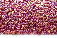 Бисер китайский круглый размер 12/0, цвет 0165В красный прозрачный, радужный, 450г