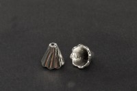 Концевик Витой 12х13мм, внутренний диаметр 11мм, отверстие 1,5мм, цвет античное серебро, сплав металлов, 01-085, 2шт