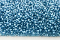 Бисер китайский круглый размер 8/0, цвет 0315 голубой, белая линия внутри, 450г