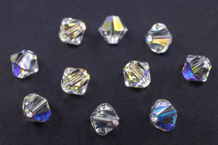Бусина биконус Swarovski 5328 #001 AB 5мм Crystal AB, 5328-5-001-101, 10шт Бусина биконус Swarovski 5328 #001 AB 5мм Crystal AB, 5328-5-001-101, 10шт