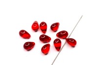 Бусина Капля 9х6мм, цвет 90070 красный, прозрачная, 735-105, 10шт