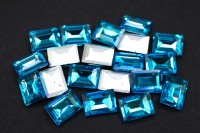 Кристалл Октагон 10х14мм, цвет голубой, стекло, 26-204, 2шт