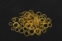 Кольца соединительные 4-10х0,6-1,5мм, одинарные и двойные, цвет золото, железо, 13-038, 10г (около 70-110шт)