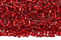 Бисер чешский PRECIOSA рубка 11/0 97070М матовый красный, серебряная линия внутри, 50г