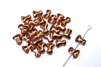 Бусины Tee beads 2х8мм, отверстие 0,5мм, цвет 00030/27137 хрусталь/закат, 730-022, 10г (около 50шт)