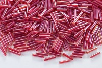 Бисер китайский Стеклярус размер 10мм, цвет 105 красный, 450г