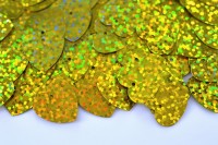 Пайетки Сердечки 15мм, цвет золотистый с голографическим эффектом, 1022-028, 20г