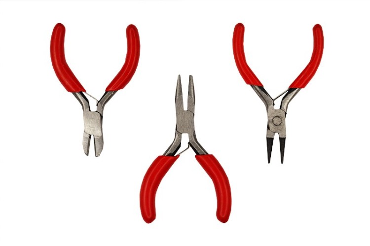 Набор мини инструментов: кусачки + тонкогубцы + круглогубцы, цвет красный, сталь, 75-80мм, 32-072, 1комплект Набор мини инструментов: кусачки + тонкогубцы + круглогубцы, цвет красный, сталь, 75-80мм, 32-072, 1комплект