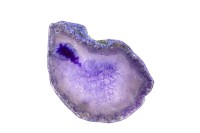 Срез Агата природного, оттенок фиолетовый, 64х46х6мм, отверстие 2мм, 37-213, 1шт