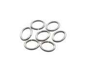 Кольца соединительные овальные 8х6х1мм, разъёмные, латунь, родий, 13-143, 1г (около 7шт)