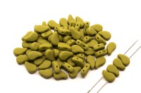 Бусины PaisleyDuo 8х5мм, отверстие 0,8мм, цвет 53410/84110 зеленый непрозрачный матовый, 751-019, 10г (около 37шт)