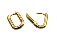 Серьги Конго Овал 15х12х2мм, латунь, позолота, 21-482, 1 пара