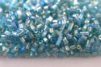 Бисер китайский рубка размер 11/0, цвет 0163 голубой прозрачный радужный, 450г