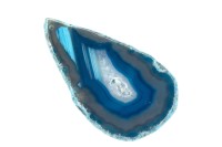 Срез Агата природного, оттенок темно-синий, 75х42х5мм, отверстие 2мм, 37-429, 1шт