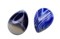 Кабошон капля 25х18мм, Агат натуральный, оттенок синий, 2015-012, 1шт