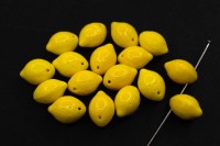 Бусина Лимон 14х10мм, цвет желтый, стеклянная, 735-080, 5шт