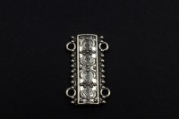 Коннектор-соединитель 2х2 Узор 27х16х3мм, отверстие 1,7мм, цвет античное серебро, сплав металлов, 14-198, 1шт