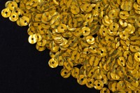 Итальянские пайетки плоские 4мм, цвет #0220G Giallo Oro, 3 грамма