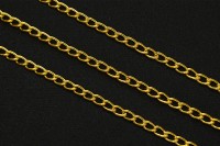 Цепочка для бижутерии звено овальное 5х3х0,8мм, цвет золото, железо, 27-084, 1м