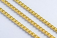 Цепочка для бижутерии звено овальное 5х3х0,8мм, цвет золото, железо, 27-084, 1м