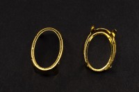 Оправа Овал 30х20мм, отверстия 1мм, цвет золото, медь, 42-004, 2шт