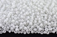 Бисер китайский круглый размер 12/0, цвет М41 матовый белый непрозрачный, 450г