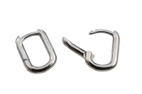 Серьги Конго Овал 14х10х2мм, латунь, родий, 21-492, 1 пара