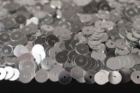 Пайетки круглые 6мм плоские, цвет серебро, 1022-039, 10 грамм