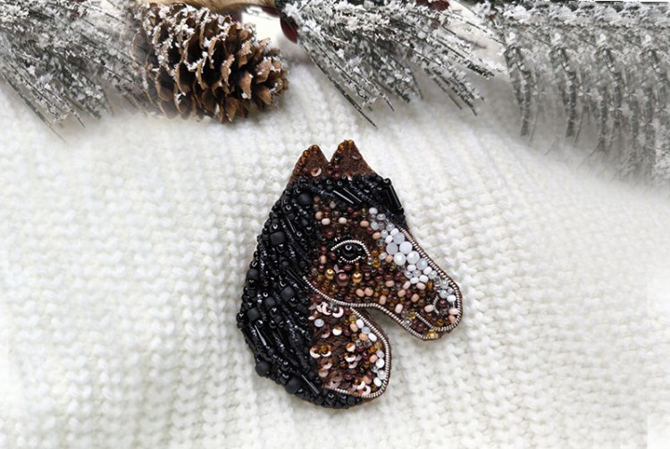 Брошь из бисера Лошадь, набор для рукоделия, 60-013, 1 шт Брошь из бисера Лошадь, набор для рукоделия, 60-013, 1 шт