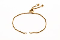 Основа для браслета Цепочка с замком-слайдер 24см, звено 2х2мм, цвет золото, хирургическая сталь, 16-050, 1шт