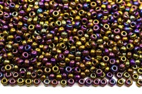 Бисер японский MIYUKI круглый 11/0 #0188 пурпурный/золотистый ирис, металлизированный, 10 грамм