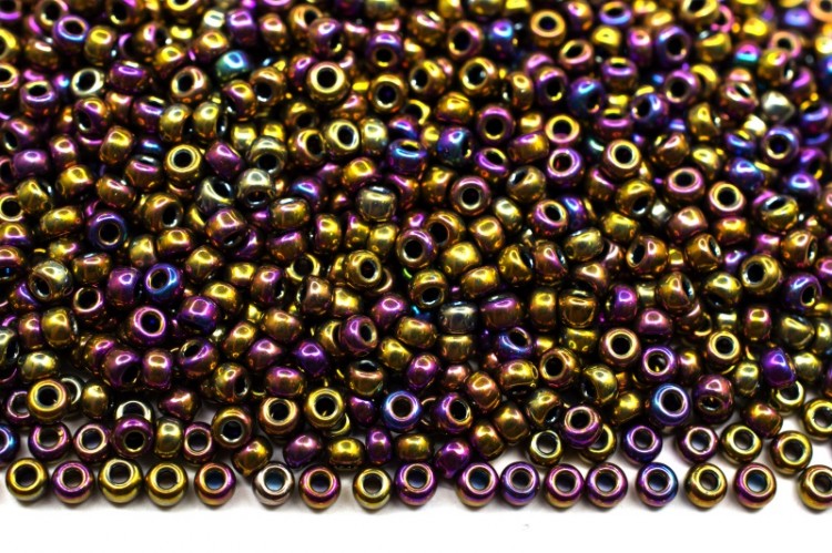 Бисер японский MIYUKI круглый 11/0 #0188 пурпурный/золотистый ирис, металлизированный, 10 грамм Бисер японский MIYUKI круглый 11/0 #0188 пурпурный/золотистый ирис, металлизированный, 10 грамм