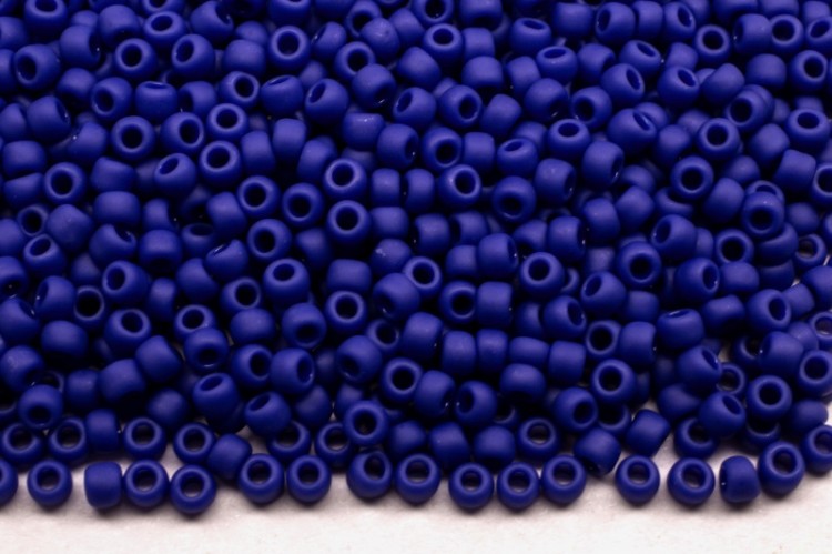 Бисер японский TOHO круглый 11/0 #0048F синий, матовый непрозрачный, 10 грамм Бисер японский TOHO круглый 11/0 #0048F синий, матовый непрозрачный, 10 грамм