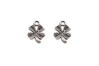 Подвеска Клевер на удачу 15х10х3мм, отверстие 1,5мм, цвет античное серебро, сплав металлов, 22-018, 2шт