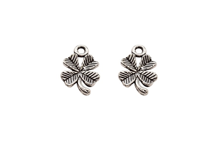 Подвеска Клевер на удачу 15х10х3мм, отверстие 1,5мм, цвет античное серебро, сплав металлов, 22-018, 2шт Подвеска Клевер на удачу 15х10х3мм, отверстие 1,5мм, цвет античное серебро, сплав металлов, 22-018, 2шт
