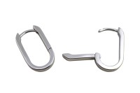 Серьги кольца Конго Овал 19х12х3мм, латунь, родий, 21-395, 1 пара