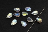 Бусина Капля 9х6мм, цвет 28703 прозрачный, радужный, 735-110, 10шт
