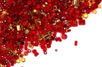 Бисер японский TOHO MIX 06, смесь форм и размеров, оттенок красный, 10 грамм