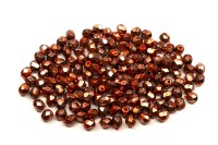 Бусины граненые Firepolish 3мм, отверстие 0,7мм, цвет 23980/34236 лососевый, металлик, 713-084, 50шт