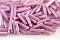 Бисер японский TOHO Bugle стеклярус 9мм #0127 розовато-лиловый, глянцевый непрозрачный, 5 грамм