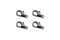 Замок-карабин 10х6мм, отверстие 1мм, цвет черный, сплав металлов, 07-027, 4шт