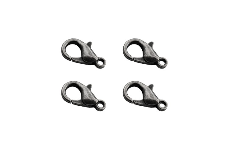 Замок-карабин 10х6мм, отверстие 1мм, цвет черный, сплав металлов, 07-027, 4шт Замок-карабин 10х6мм, отверстие 1мм, цвет черный, сплав металлов, 07-027, 4шт